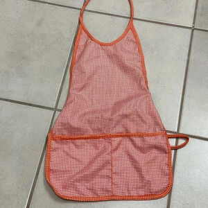 Vintage Kids orange plaid apron size 4-5